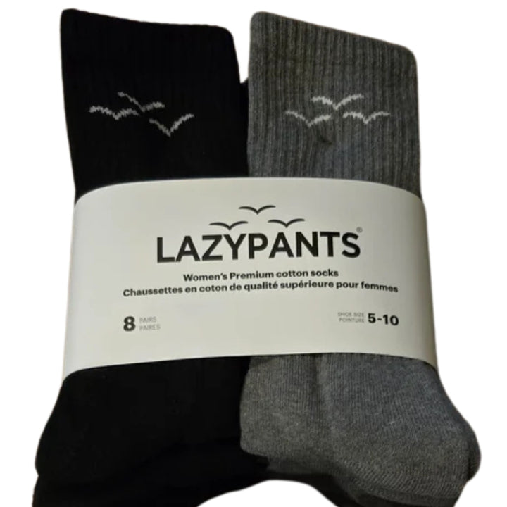 Lazypants - Premium Cotton Socks, 8 Pairs for Women