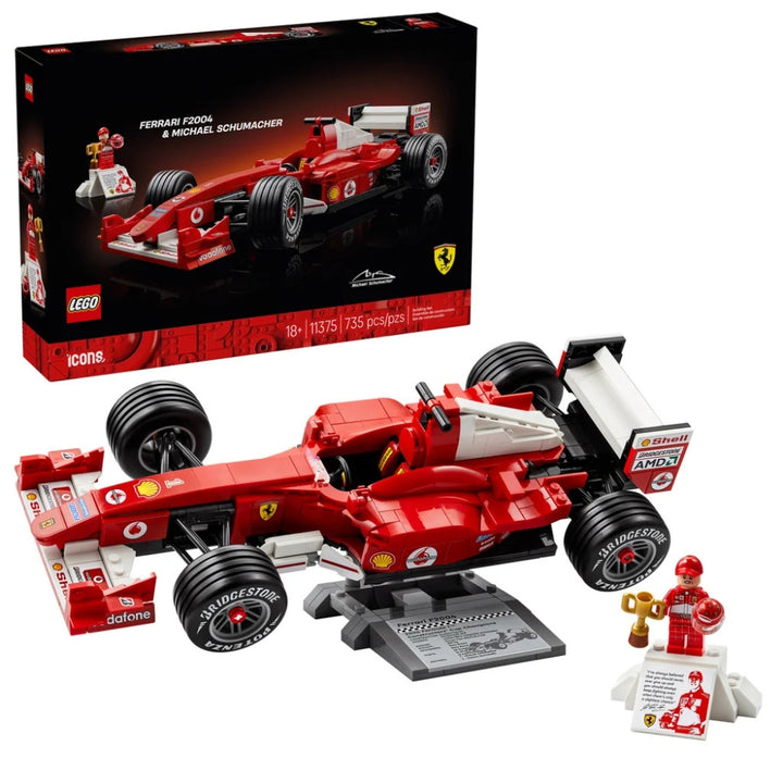 LEGO - Icons Ferrari F2004 et voiture miniature Michael Schumacher - 11375