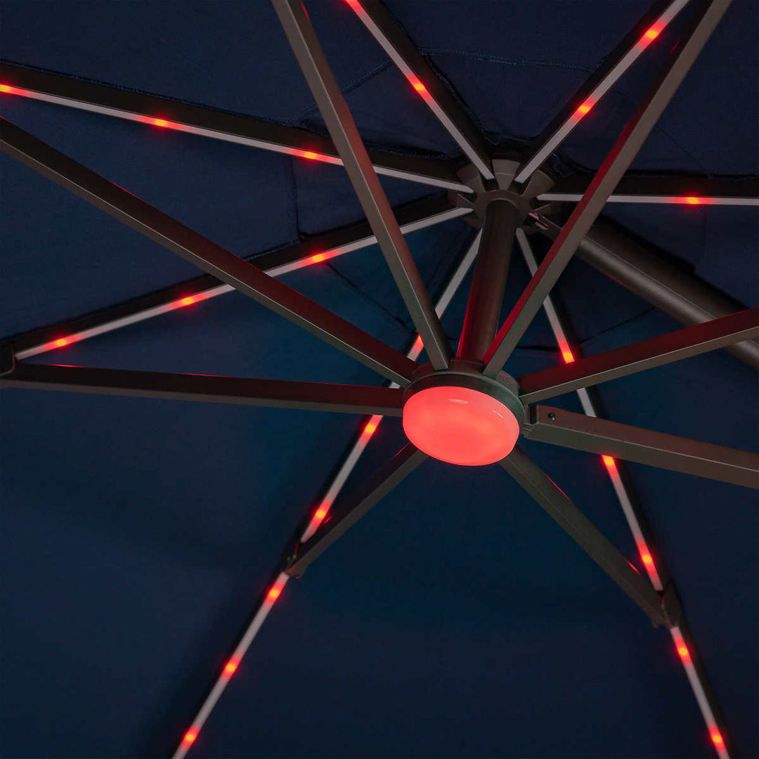 Sunvilla - Parasol rond à DEL solaire de 3,35 m (11 pi)