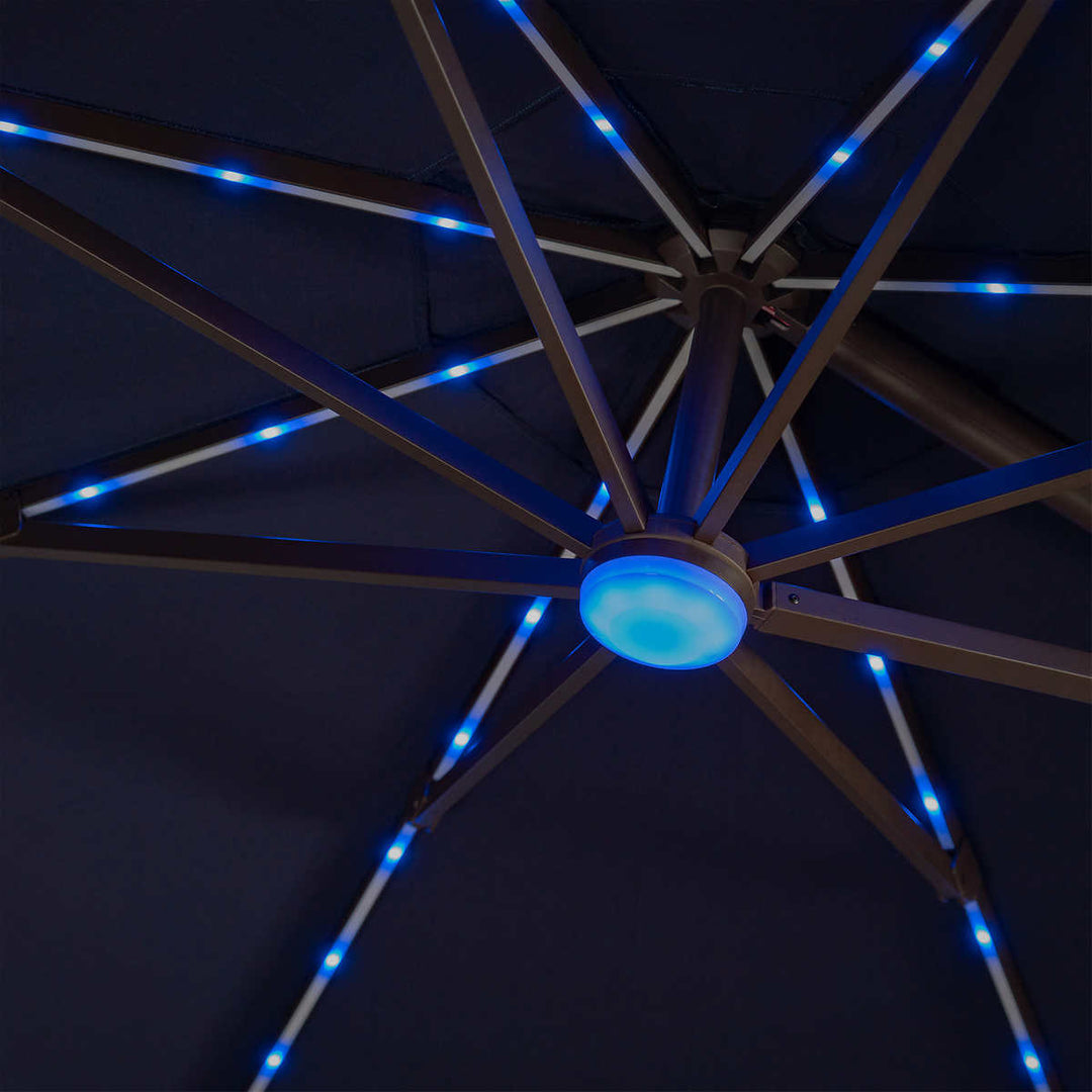 Sunvilla - Parasol rond à DEL solaire de 3,35 m (11 pi)