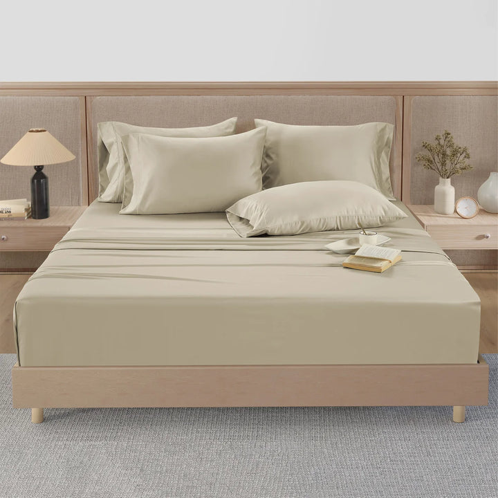 Hotel Signature Sateen - Ensemble de draps 6 pièces à contexture de 800 fils