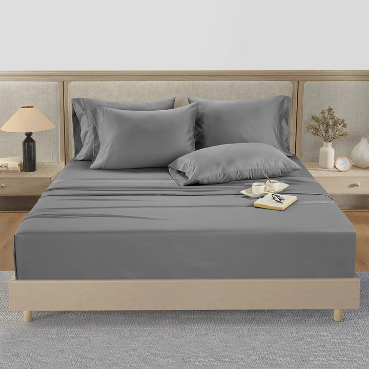 Hotel Signature Sateen - Ensemble de draps 6 pièces à contexture de 800 fils