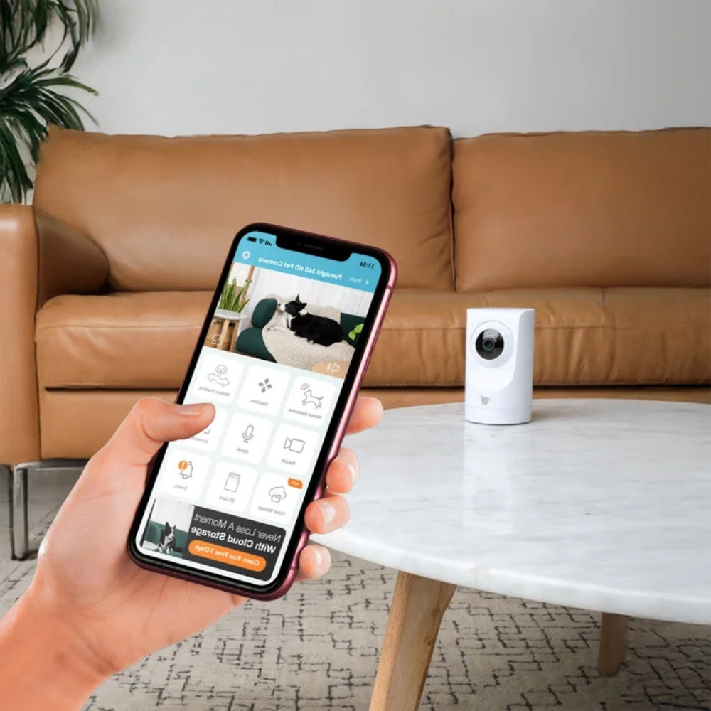 Instachew - Purrsight 360° - Caméra intelligente avec vision nocturne, paquet de 2