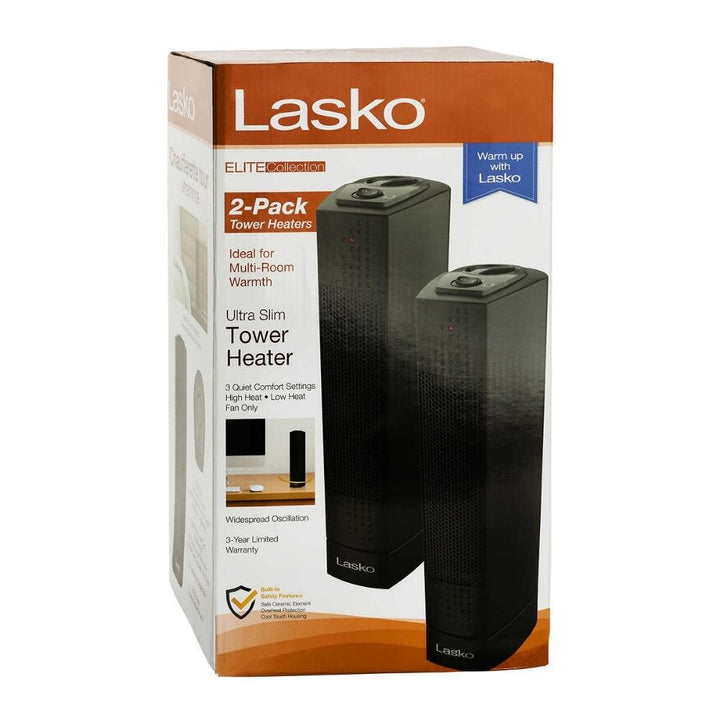 Lasko - Ensemble de 2 chaufferettes, tour ultramince