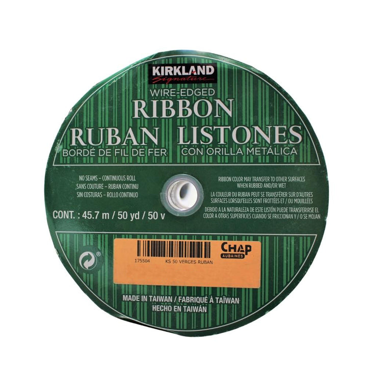 Kirkland Signature - Ruban de Noël bordé de fil de fer
