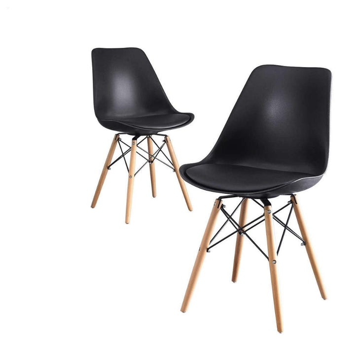 Bayside Furnishings - Ensemble de 2 chaises d'appoint capitonnées en cuir Eiffel