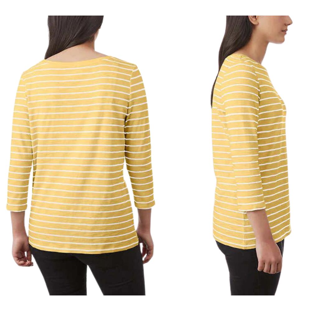 Pink Tartan - Chandail rayé à manches 3/4