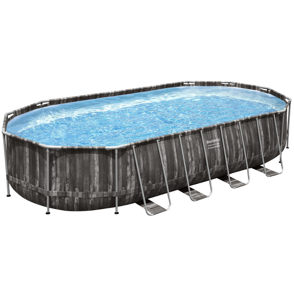 Bestway - Piscine hors terre Power Steel ovale + chauffe-eau solaire 22'