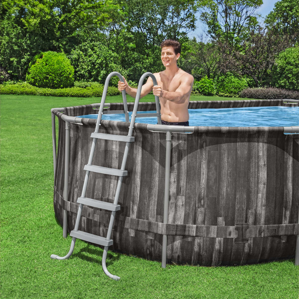 Bestway - Piscine hors terre Power Steel ovale + chauffe-eau solaire 22'