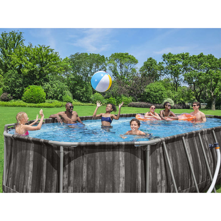 Bestway - Piscine hors terre Power Steel ovale + chauffe-eau solaire 22'